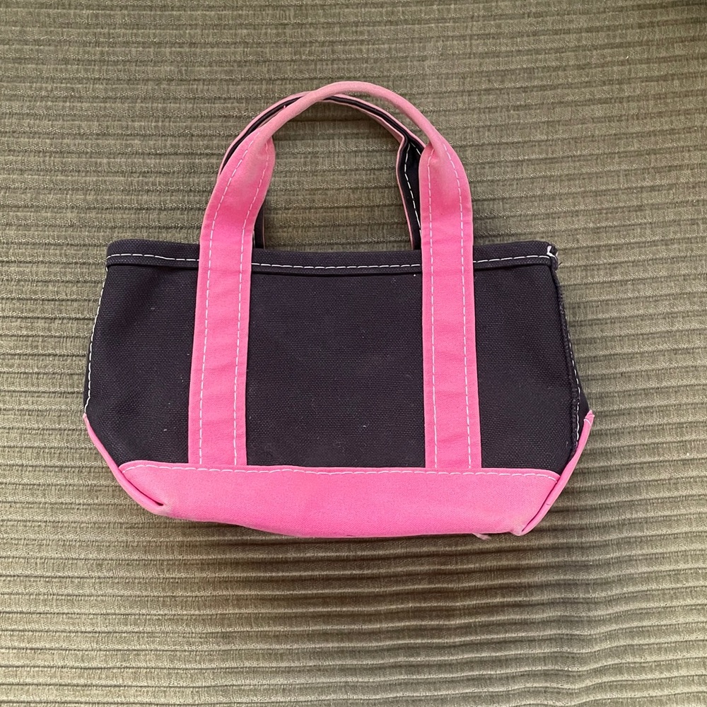 Vintage LL Bean Mini Boat & Tote Navy and Pink